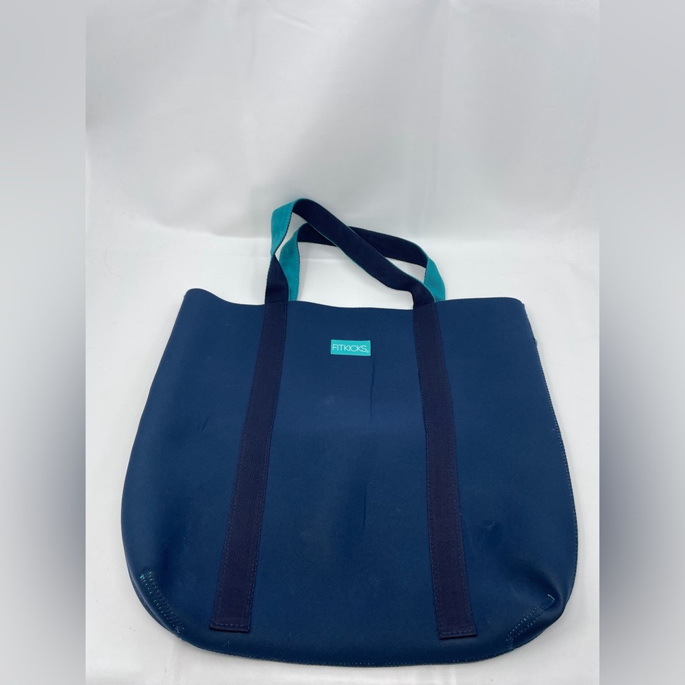Fitkicks Water Resistant Neoprene Reversible Tote Bag 16x18 Blue Turquoise